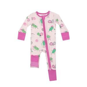 NWT Angel Dear Bamboo Pickleball Pink Two Way Zipper Romper Size 0-3 Months